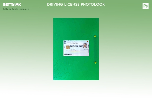 Модерен стил на Индискиот сојуз за возачка дозвола фото изглед ПРЕДЕН шаблон